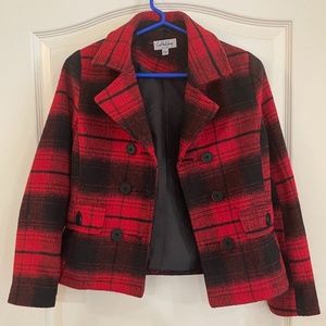 Red and black plaid jacket